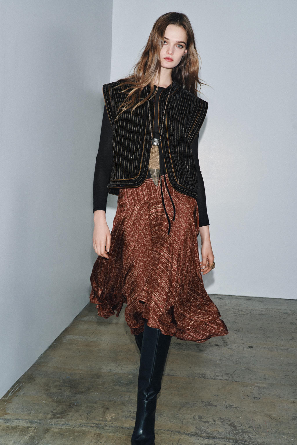 VELVET QUILTED WAISTCOAT ZW COLLECTION LIMITED EDITION - Zara фото 3