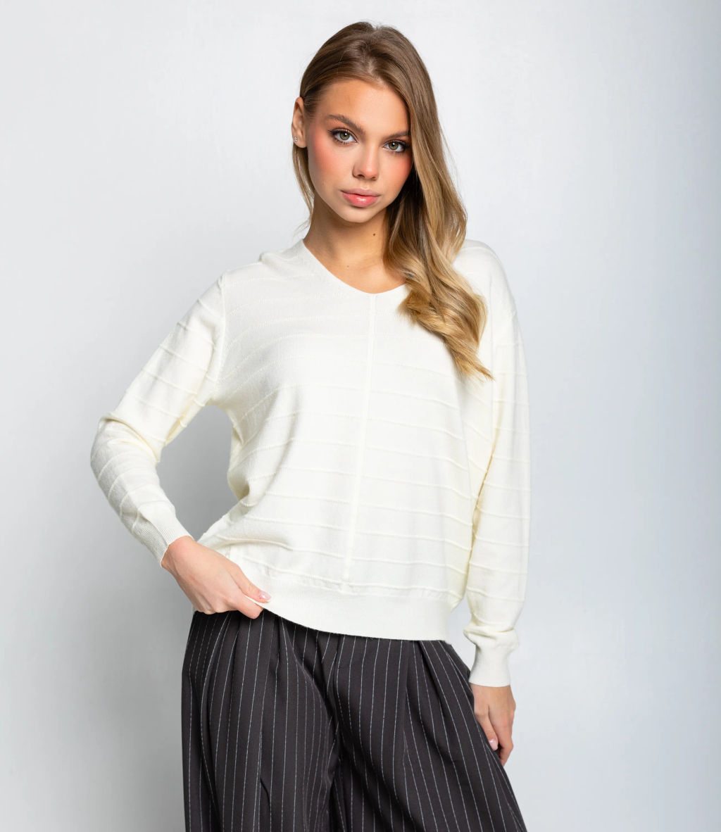 Джемпер #КТ20801, кремовый