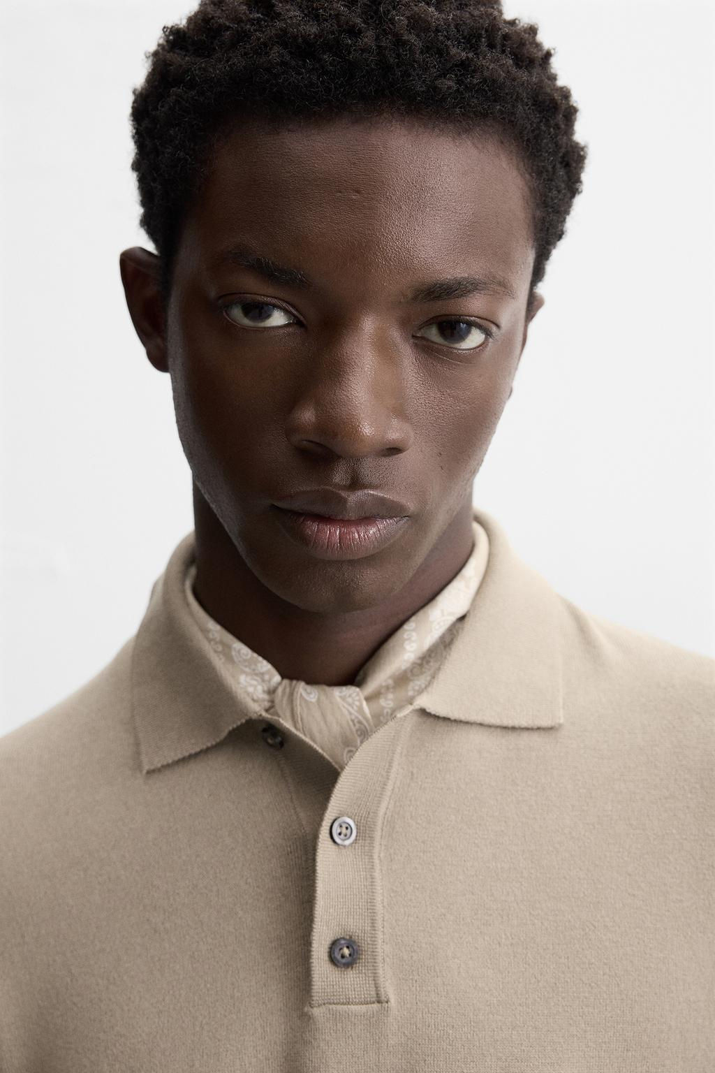 VISCOSE BLEND KNIT POLO SHIRT - Zara фото 29