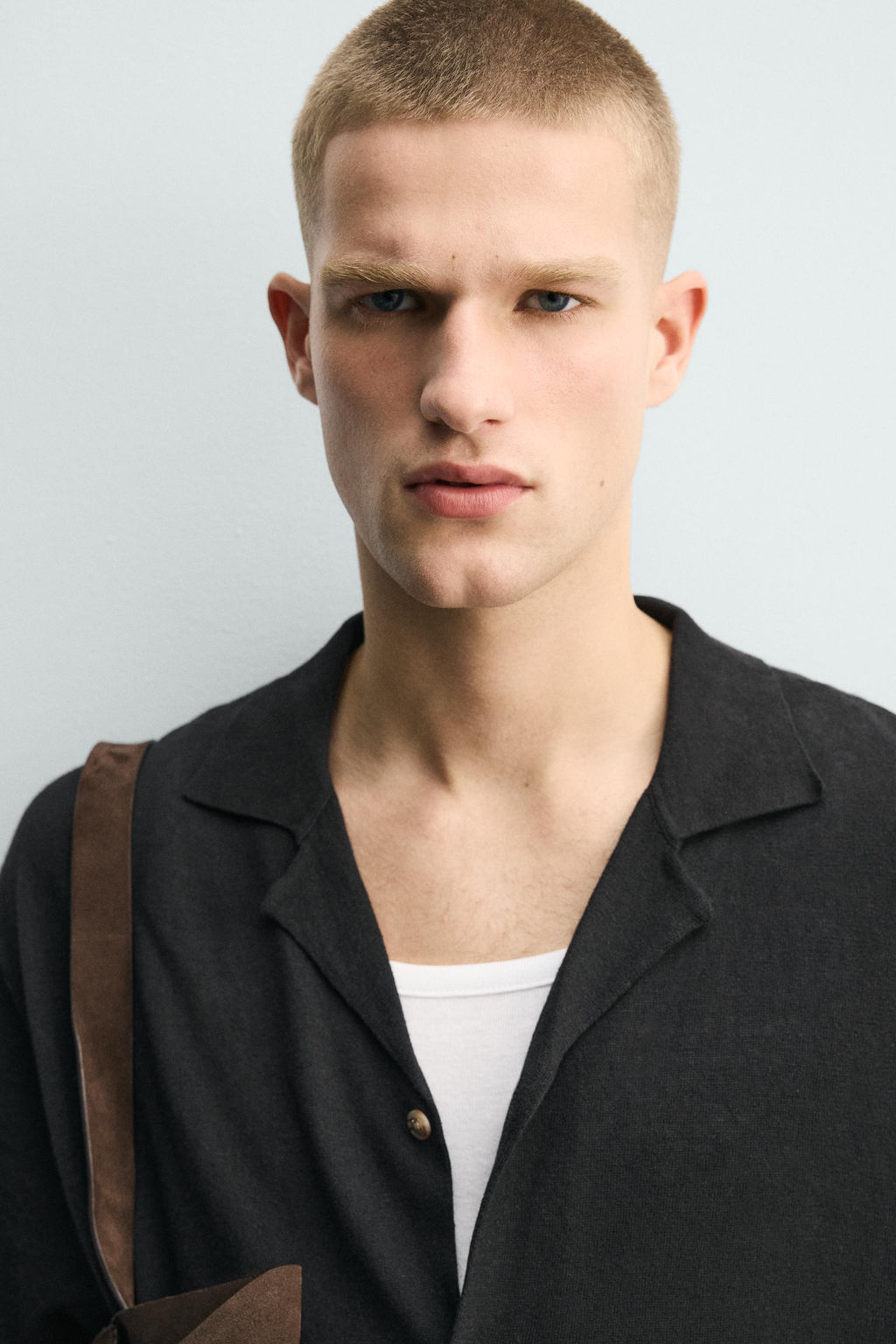 CAMISA PUNTO LINO - ALGOD?N / Negro - Zara фото 6