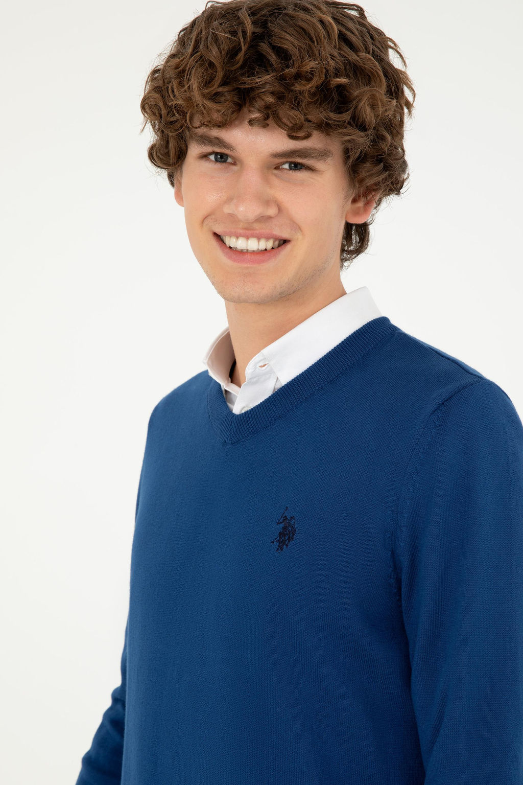 Мужской базовый свитер цвета индиго - U.s. polo assn фото 2