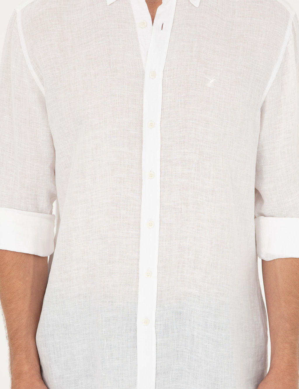 Beyaz Regular Fit %100 Keten G_mlek