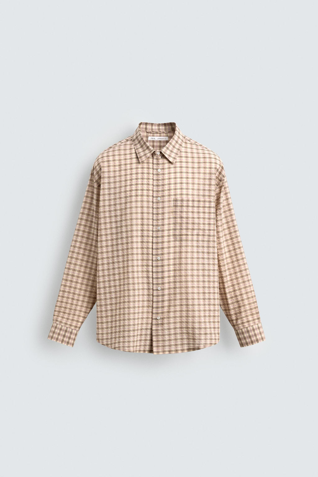 TEXTURED CHECK SHIRT - Zara фото 7