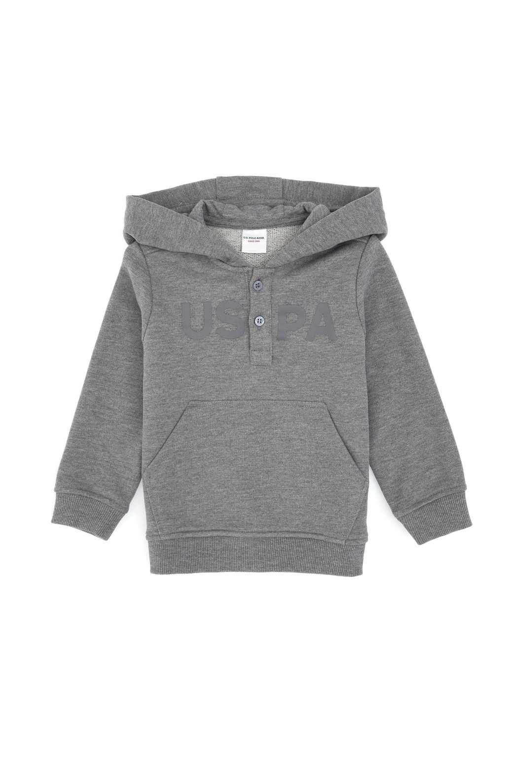 Erkek _ocuk Gri Melanj Kap__onlu Basic Sweatshirt - U.s. polo assn фото 4
