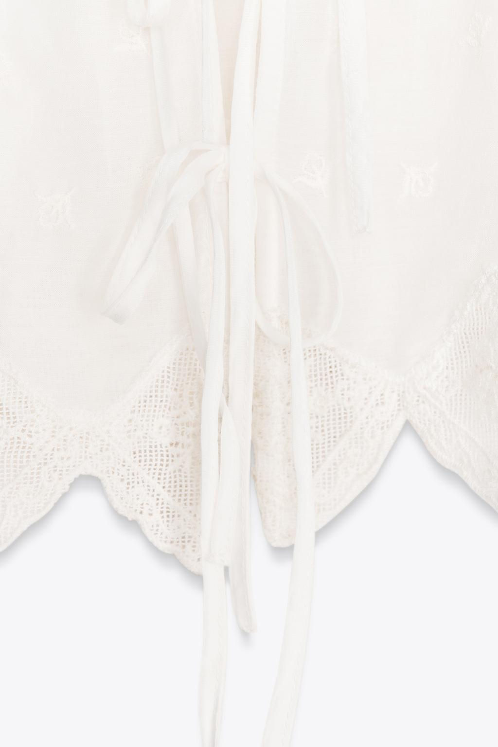 EMBROIDERED STRAPPY TOP - Zara фото 8