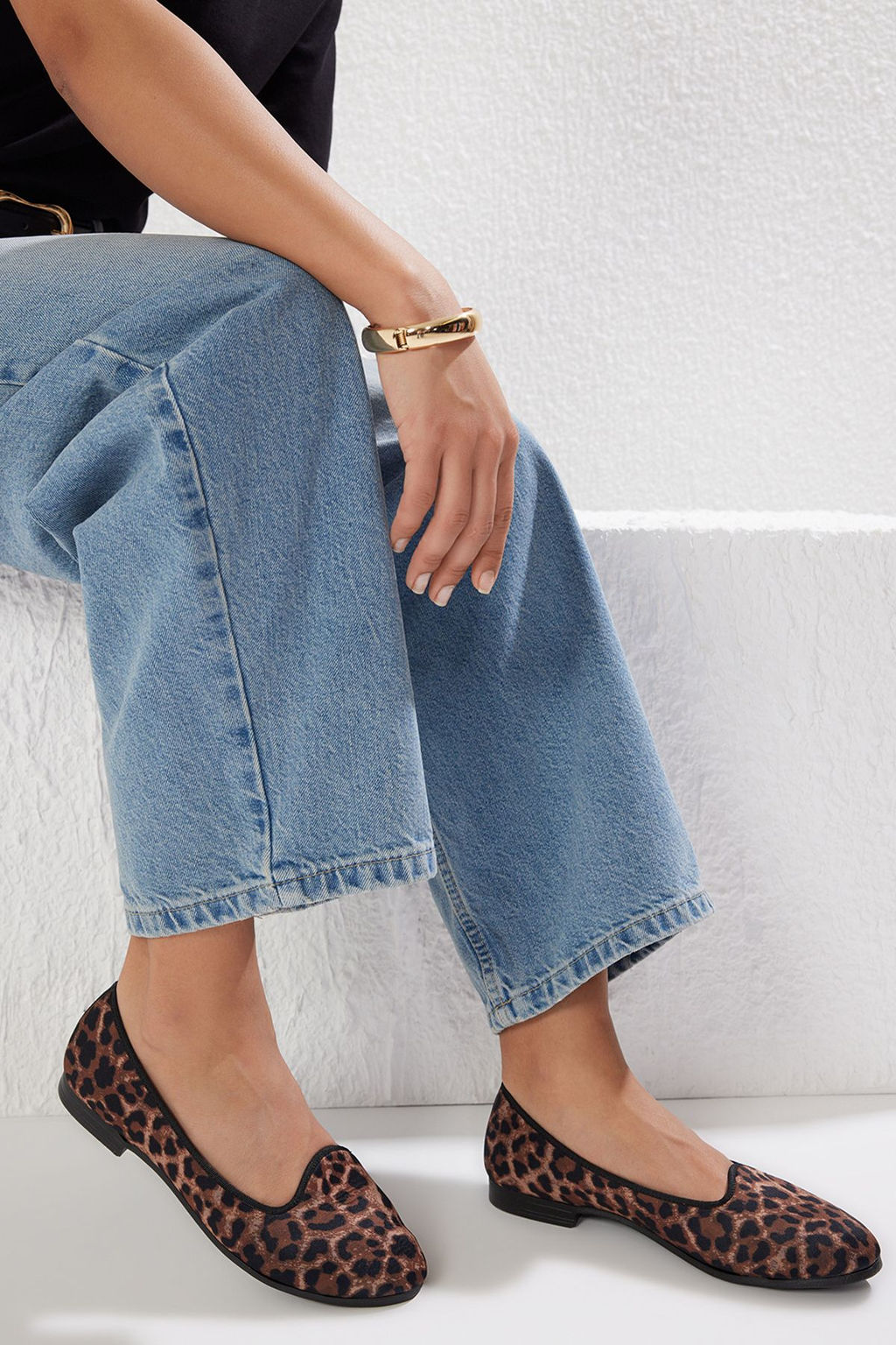 Trendyol Shoes Leopar Desenli Kahverengi Esnek Taban Kad?n Babet TAKSS25BE00021