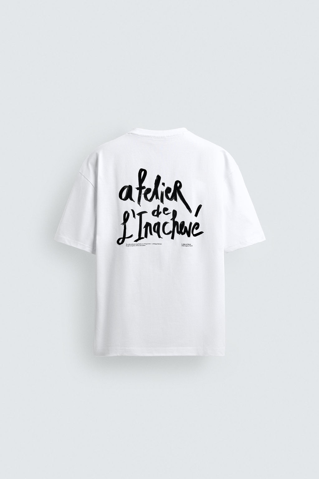 CAMISETA TEXTO CON TEXTURA / Blanco - Zara фото 8