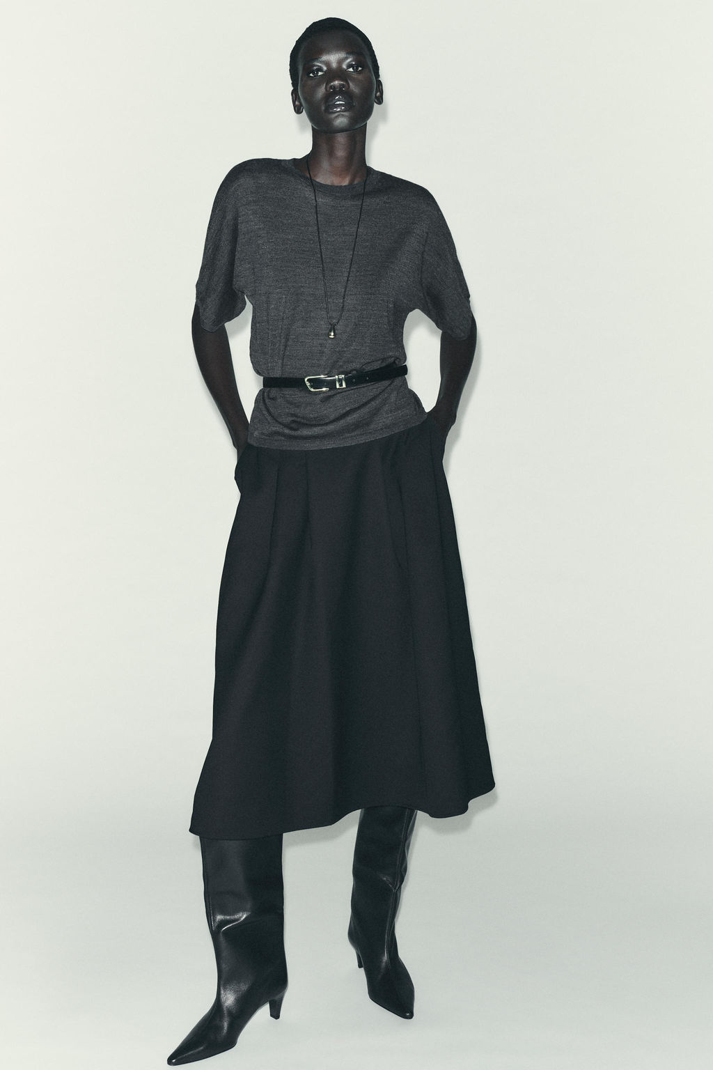 LAYERED MIDI SKIRT