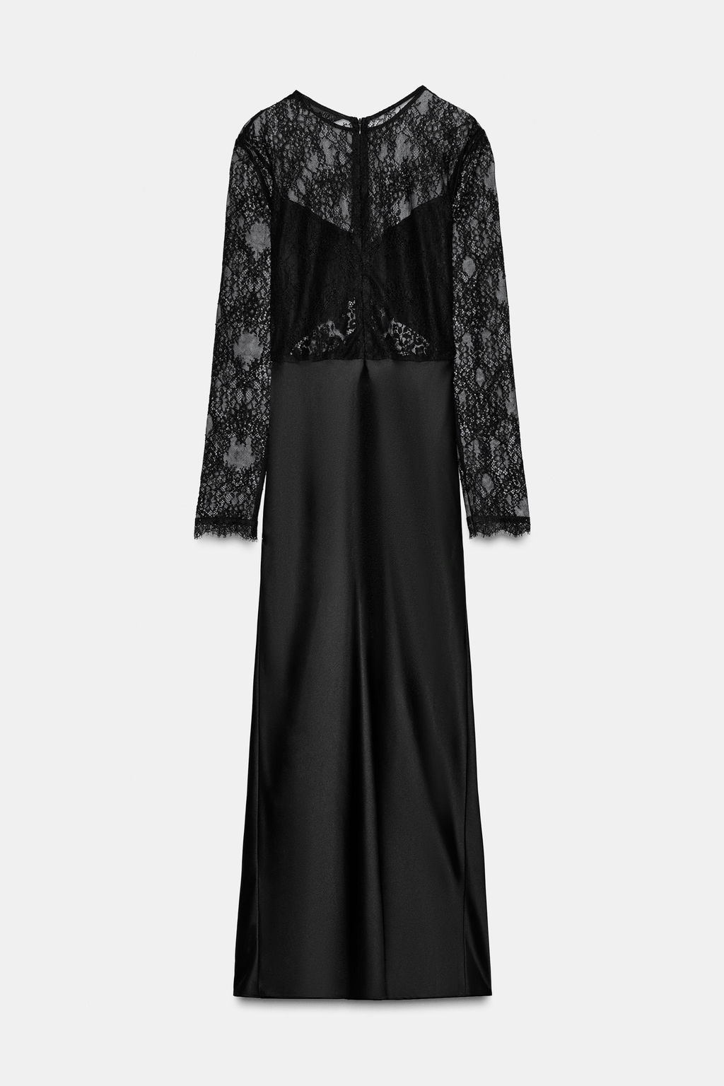 LONG DRESS WITH COMBINED LACE