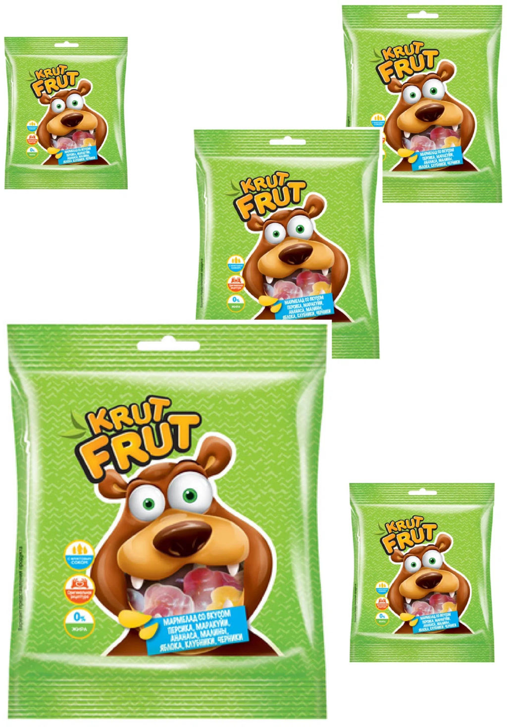 Цена за 5 шт.KrutFrut, мармелад жевательный в форме озорных мишек, 30 г - KRUT FRUT фото 2
