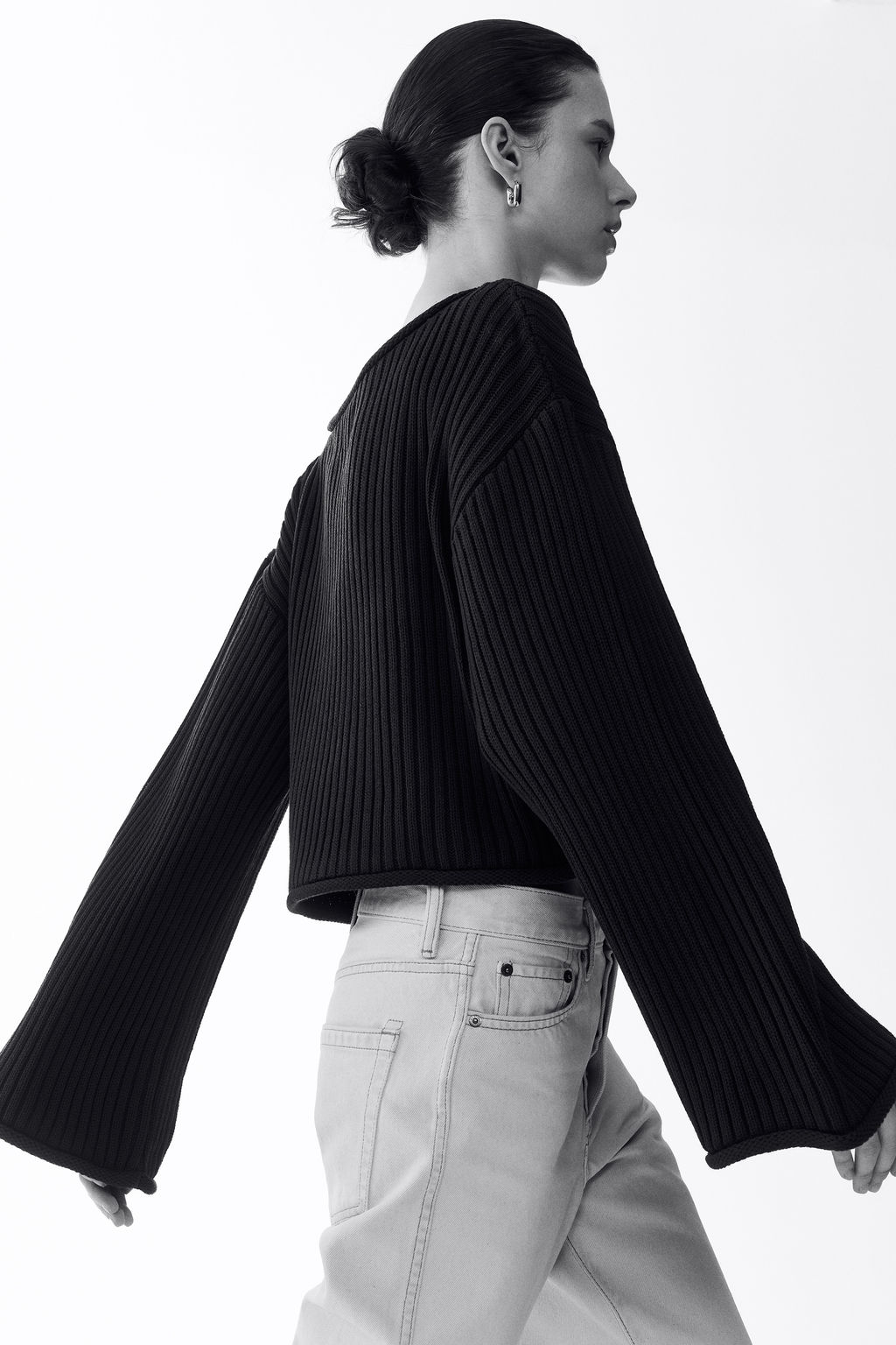 Jersey de punto acanalado con escote barco - H&m фото 7