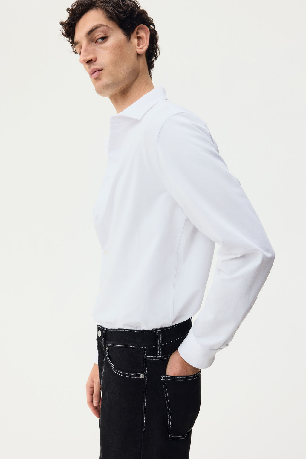 Camisa en tejido el?stico multidirecci?n Slim Fit - H&m фото 10