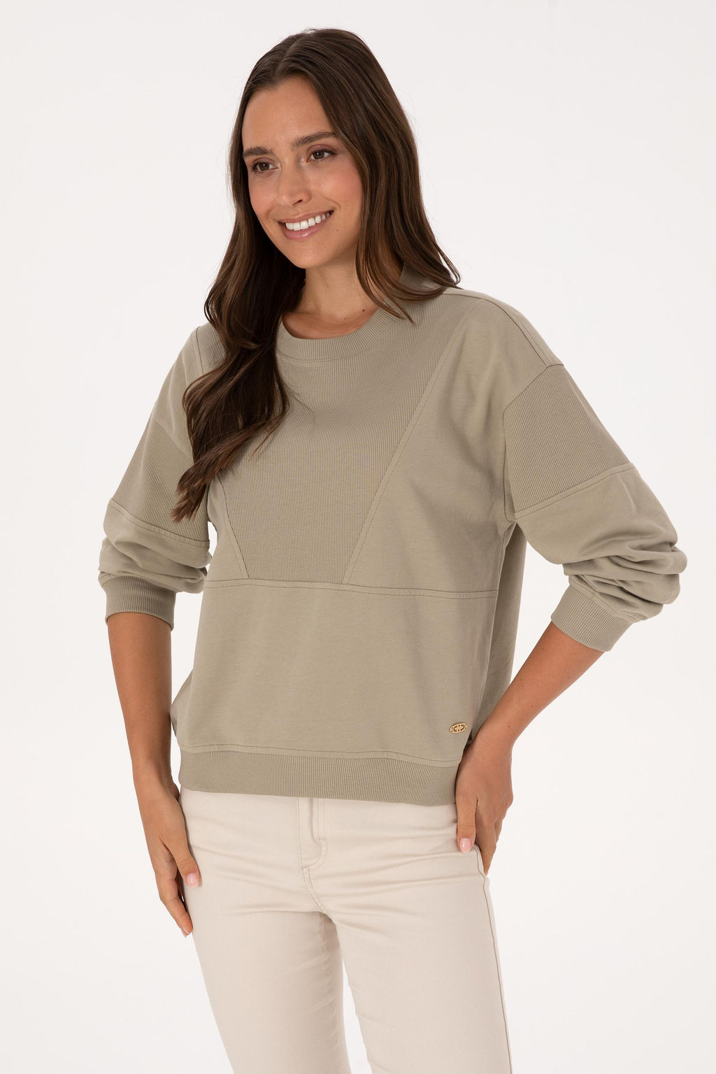 Kad_n A__k Haki Sweatshirt Sepette S_rpriz _ndirim - U.s. polo assn фото 3