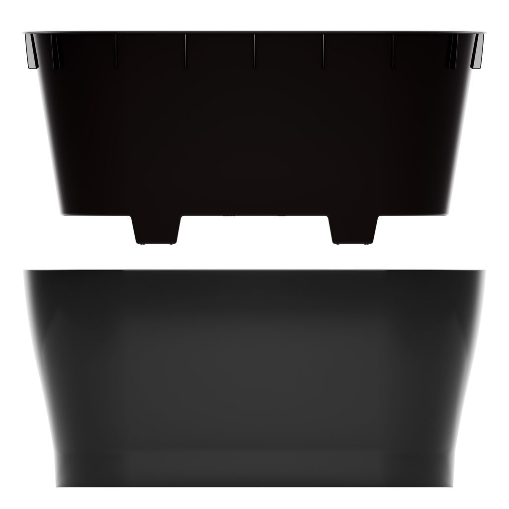 Горшок цветочный "Лея" 4л овальный двойной (с автополивом) (графитовый) М8898