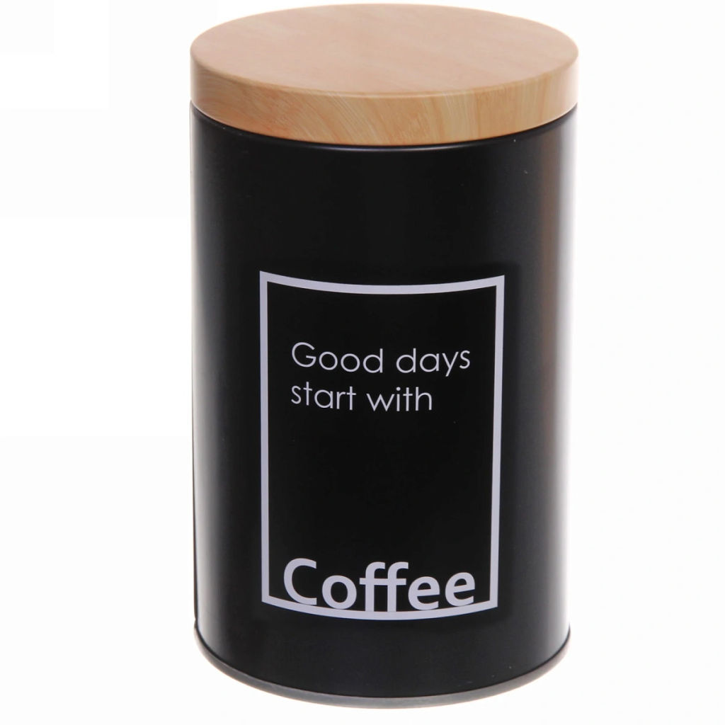 Цена за 2 шт. Банка для продуктов металлическая "Black style" 900мл 9*14,5см