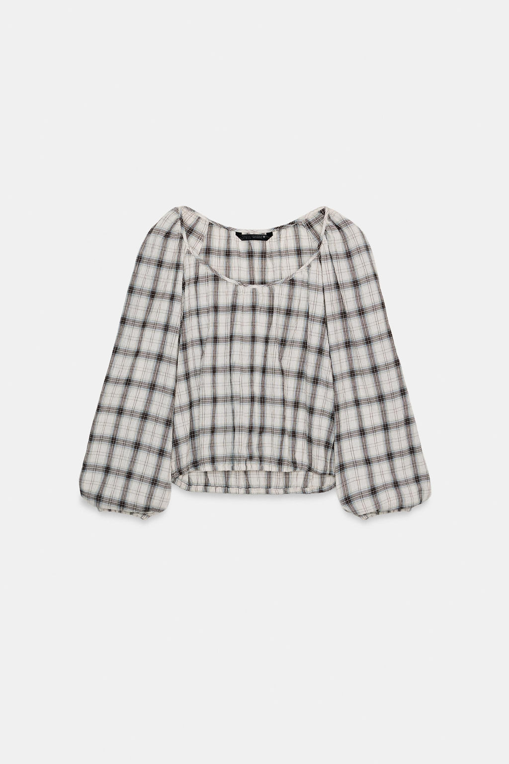 ELASTICATED CHECK SHIRT - Zara фото 2
