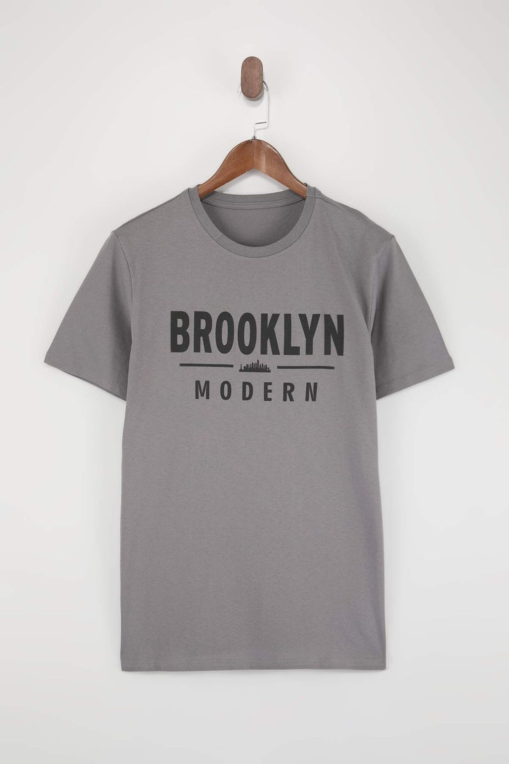 Siyah-Gri 2li Paket Regular/Normal Kal?p Bask?l? %100 Pamuk T-Shirt TMNSS26TS00043