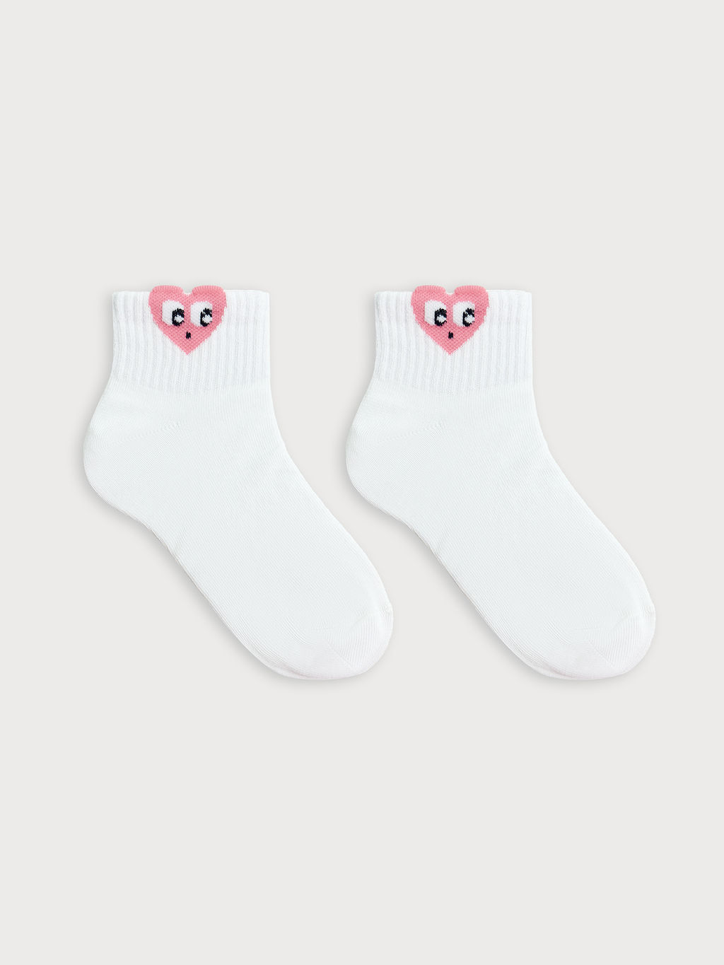 Цена за 5 пар! Носки детские белые с объемным рисунком в виде сердца - Mark formelle фото 3