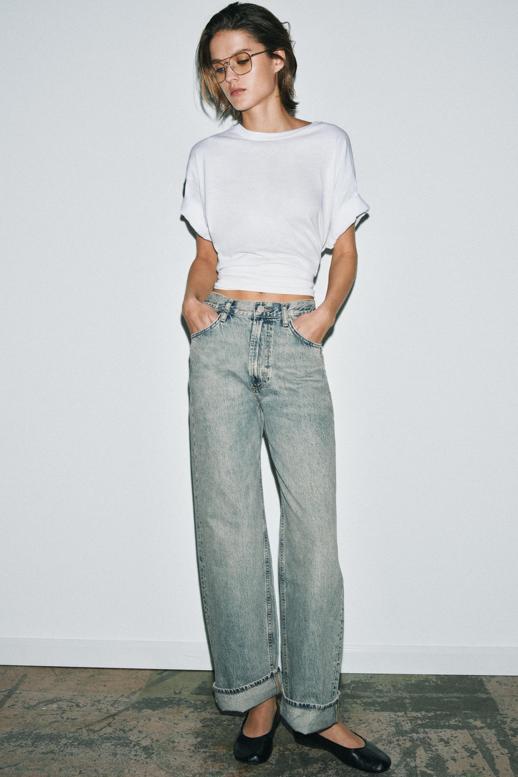 ZW COLLECTION MID-WAIST BAGGY JEANS - Zara фото 9