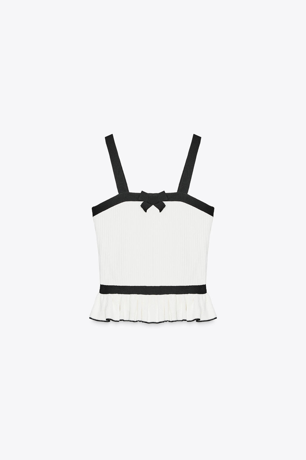 RIBBED KNIT TOP WITH BOW - Zara фото 4