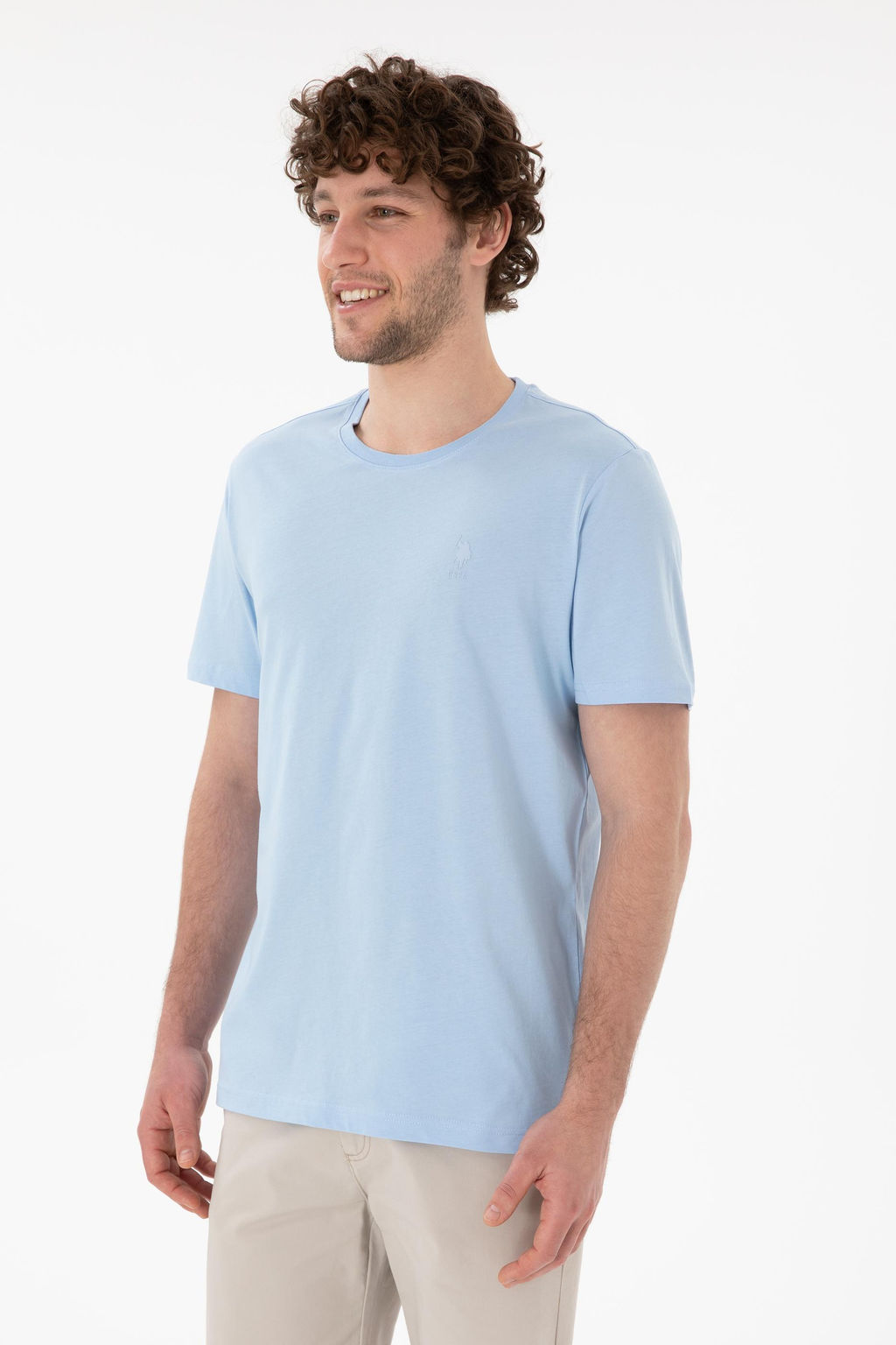 Erkek Regular Fit Bisiklet Yaka Mavi Basic Ti__rt Sepette S_rpriz _ndirim - U.s. polo assn фото 2