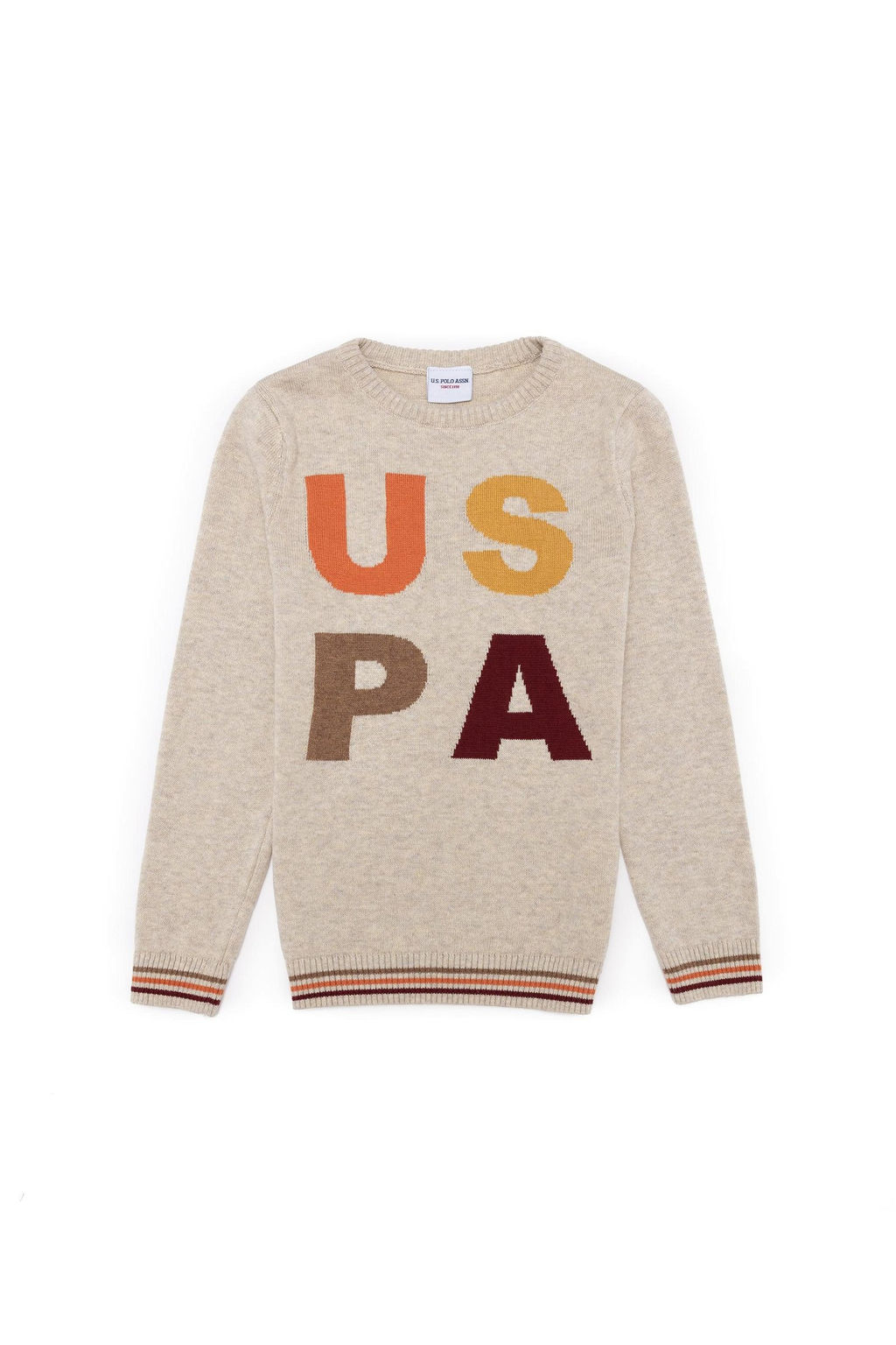 Меланжевый трикотажный свитер с круглым вырезом для мальчика Неожиданная скидка в корзине