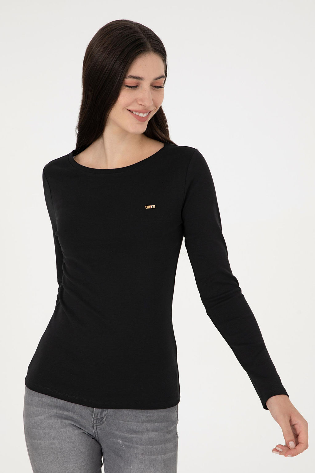 Женский черный свитшот с круглым вырезом Неожиданная скидка в корзине - U.s. polo assn фото 3