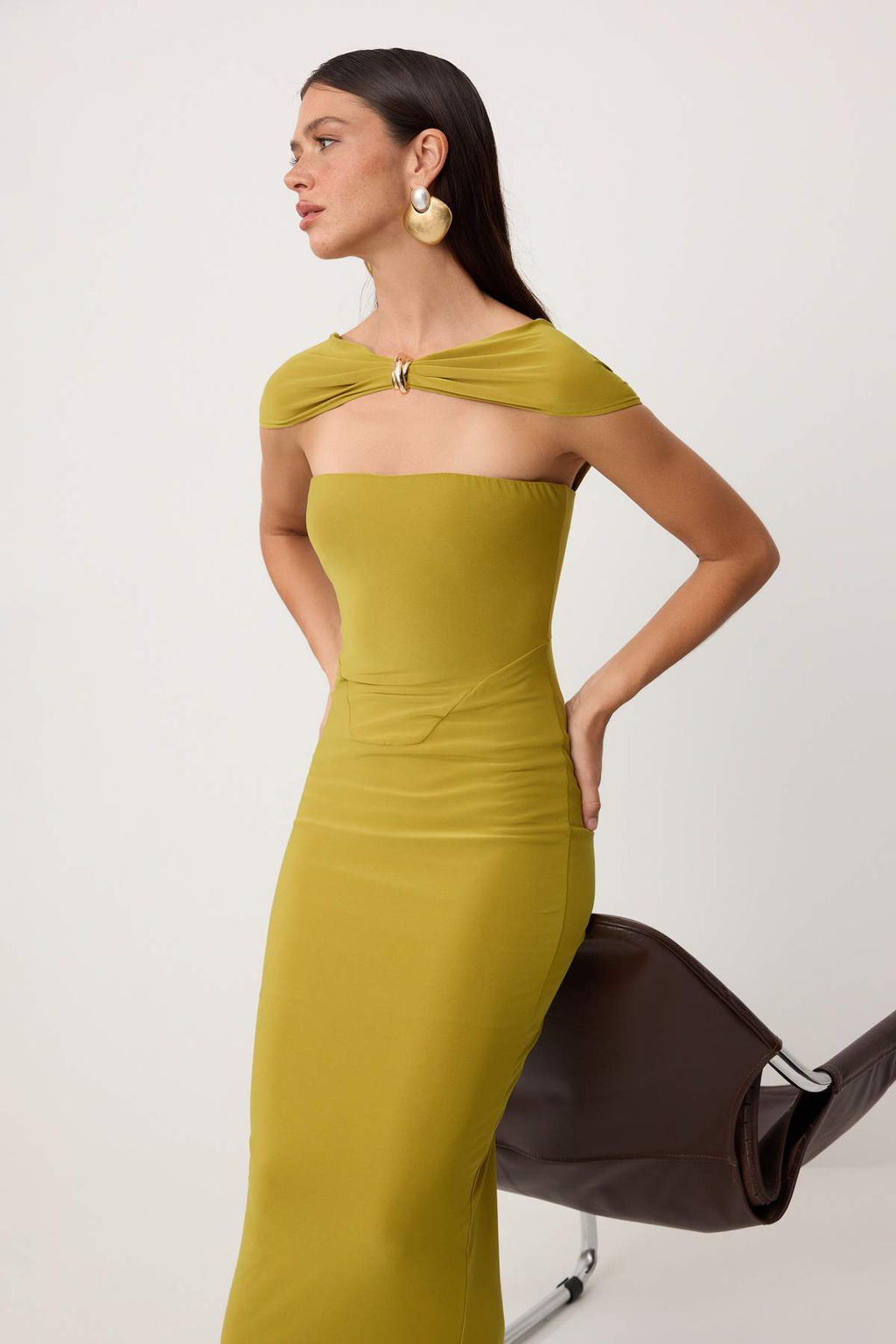 Bordo Duz Dokuma Sandy Maxi Abiye & Mezuniyet Elbisesi - Trendyolmilla фото 7