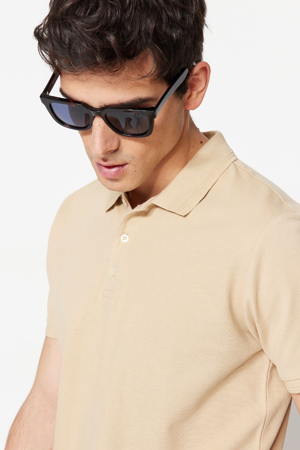 TRENDYOL MAN Beyaz Slim/Dar Kesim Yakas? Cizgili Basic %100 Pamuklu Polo Yaka T-shirt TMNSS20PO0009 - Trendyolmilla фото 63