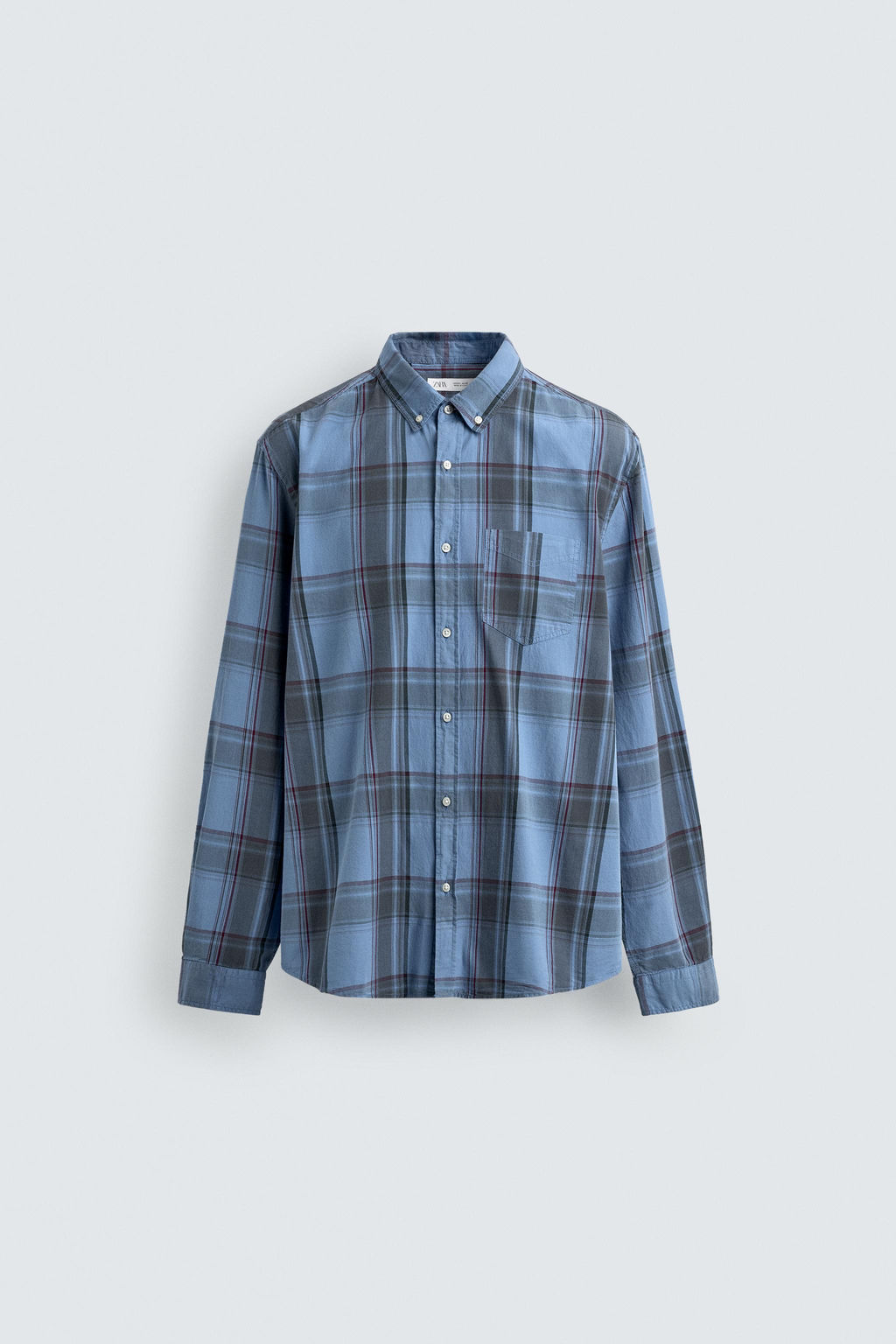 CAMISA REGULAR FIT CUADROS / Azul - Zara фото 7