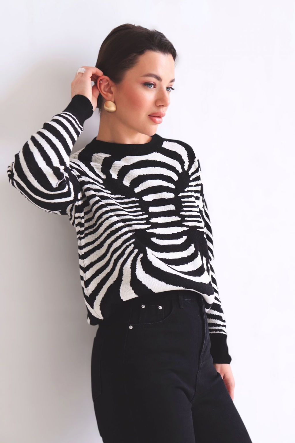 10446 Джемпер чёрно-белый - Martichelli фото 49