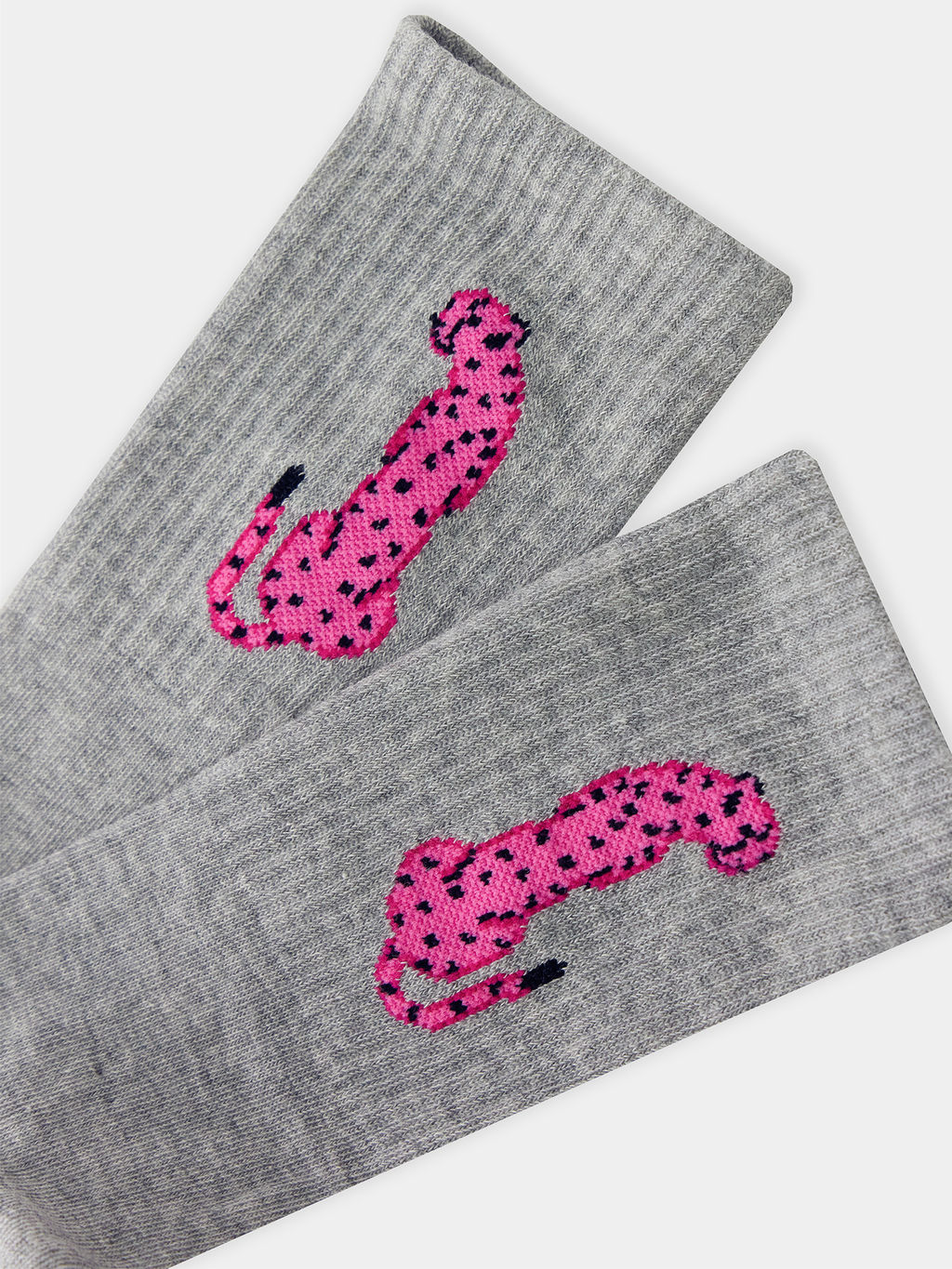 Цена за 5 пар! Носки женские меланжево-серые с рисунком в виде пантеры - Mark formelle фото 4