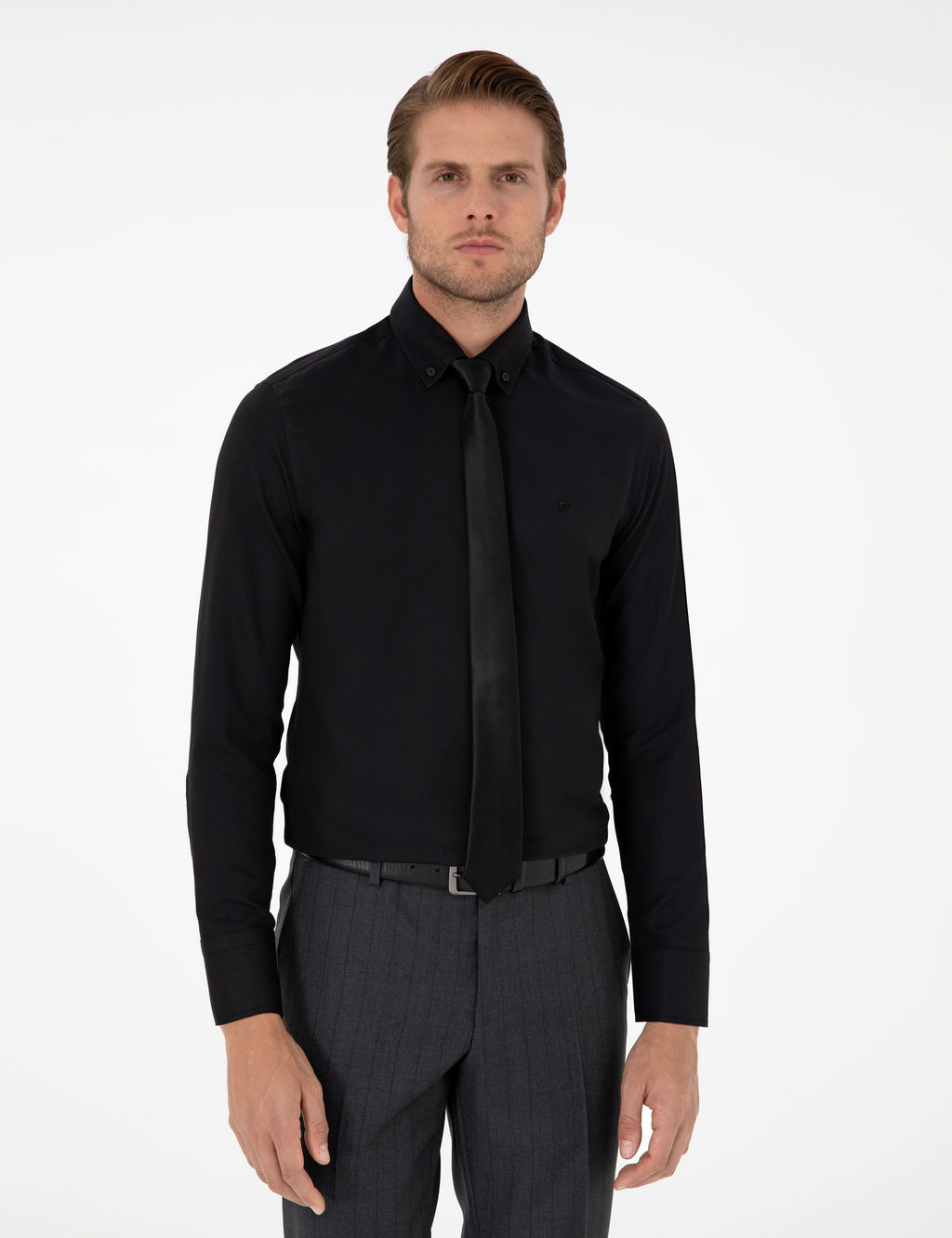 Siyah Slim Fit Uzun Kollu G_mlek
