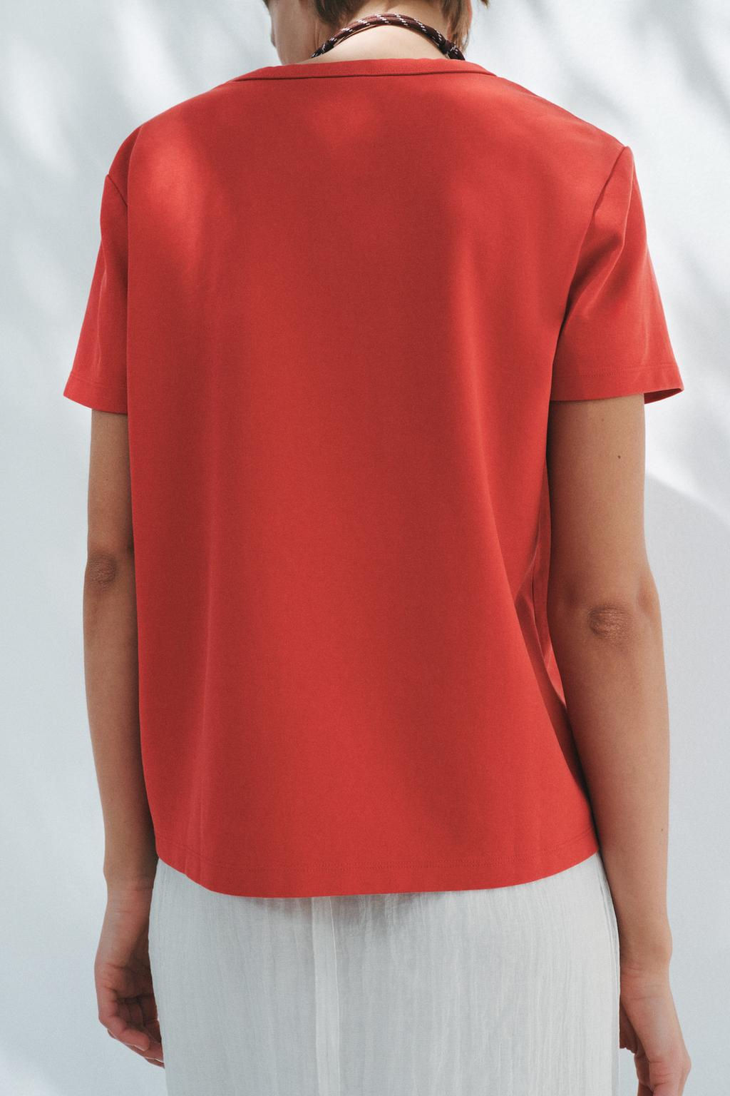 SHORT SLEEVE INTERLOCK T-SHIRT - Zara фото 26