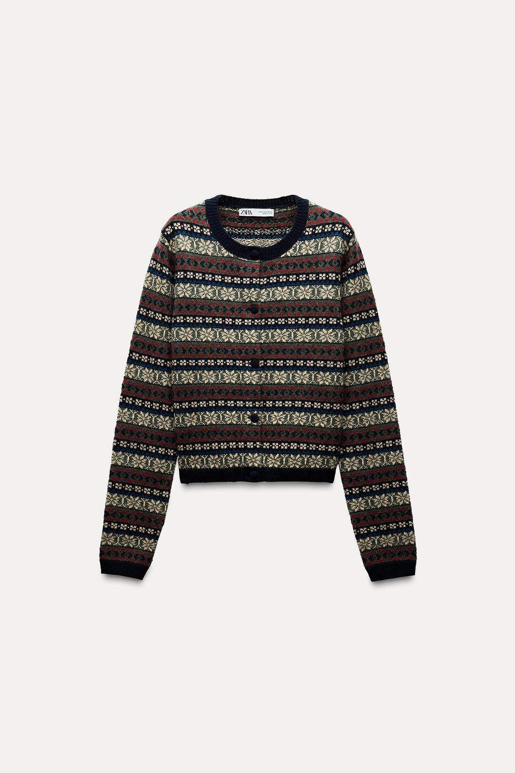 JACQUARD KNIT CARDIGAN - Zara фото 5