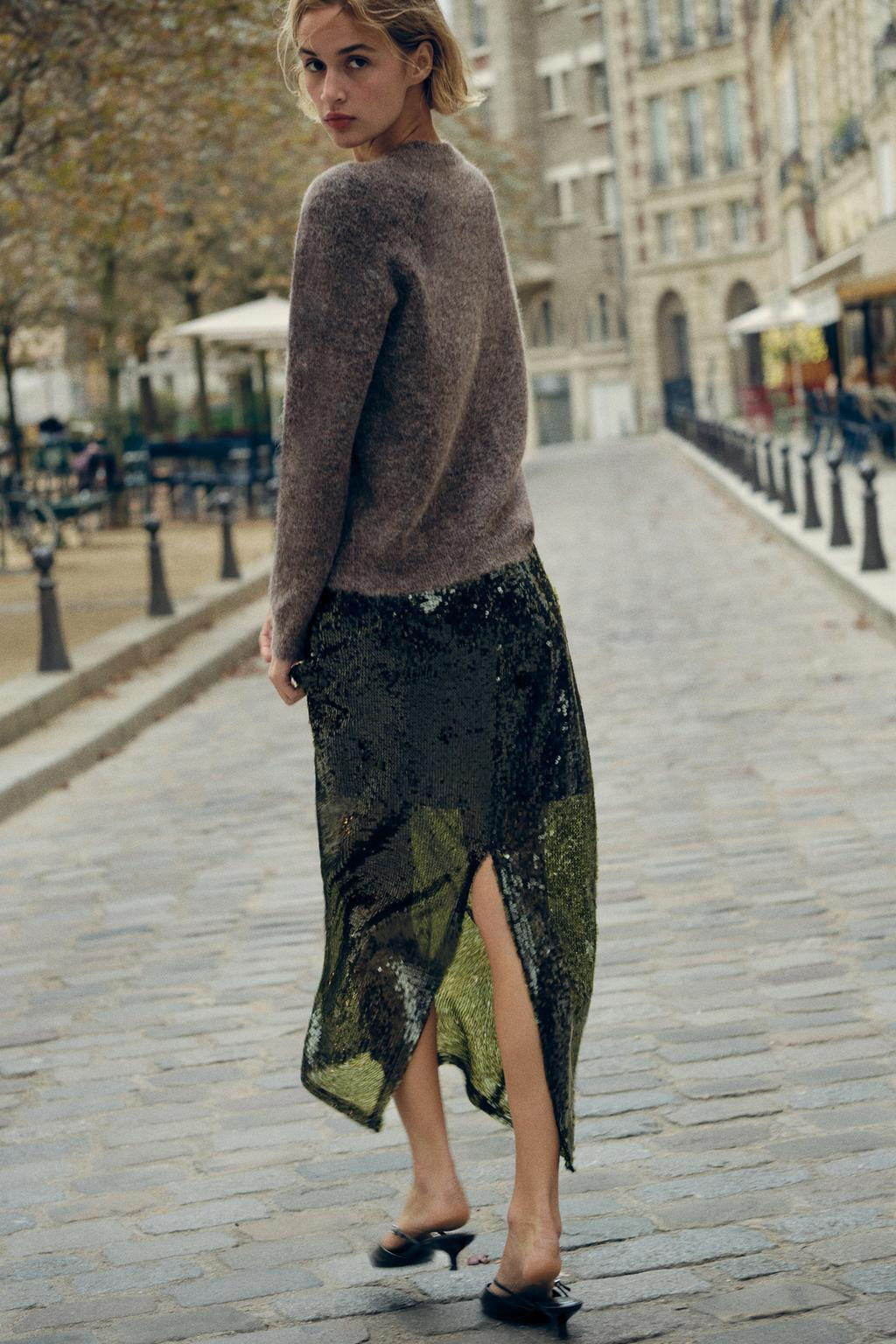 SEQUINNED MIDI SKIRT - Zara фото 3