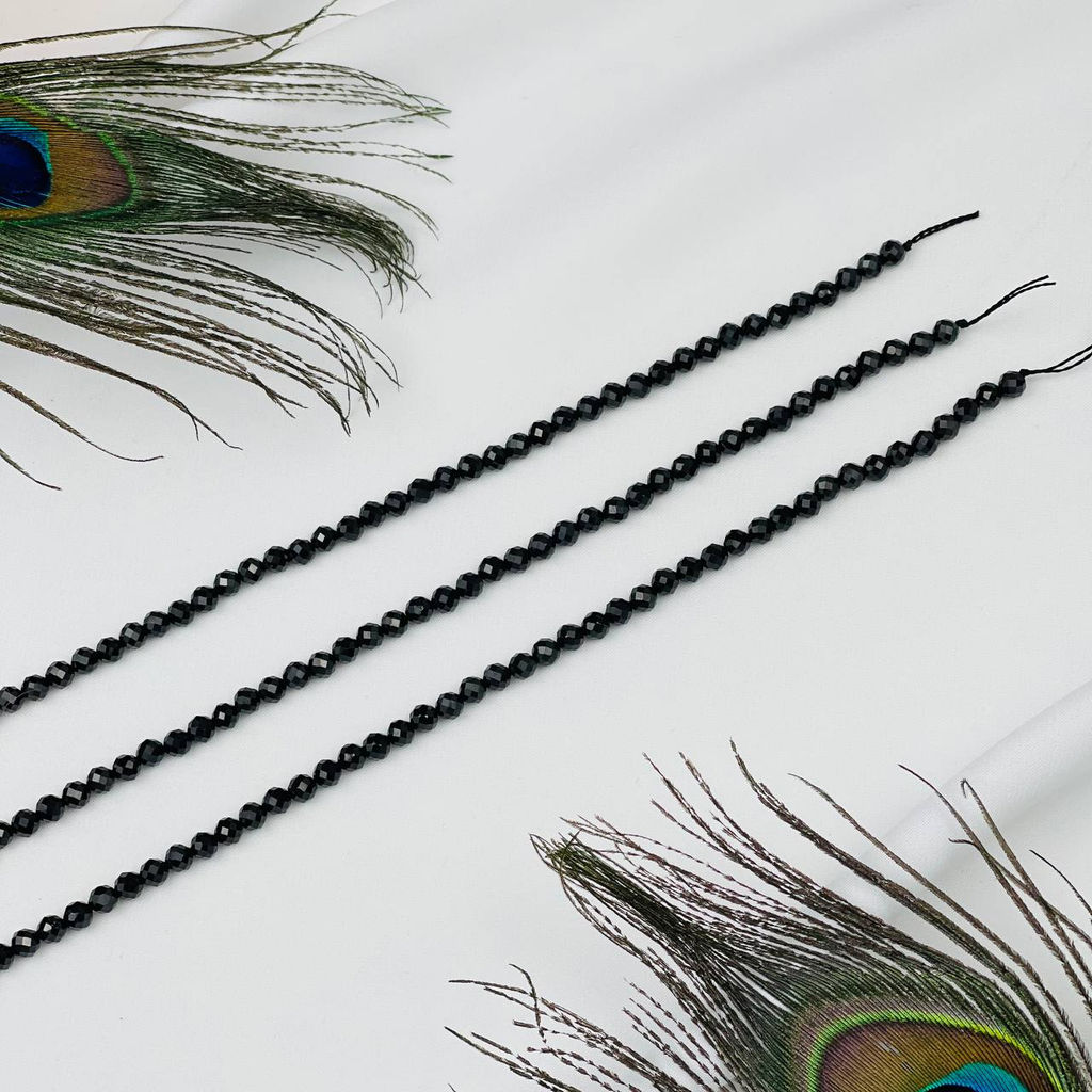 Бусины для украшений из черной Шпинели (90 бусин) 39 см