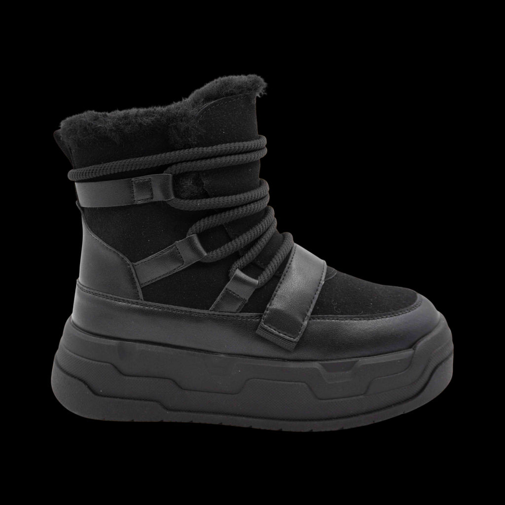 Ботинки на меху Q820-1 черные