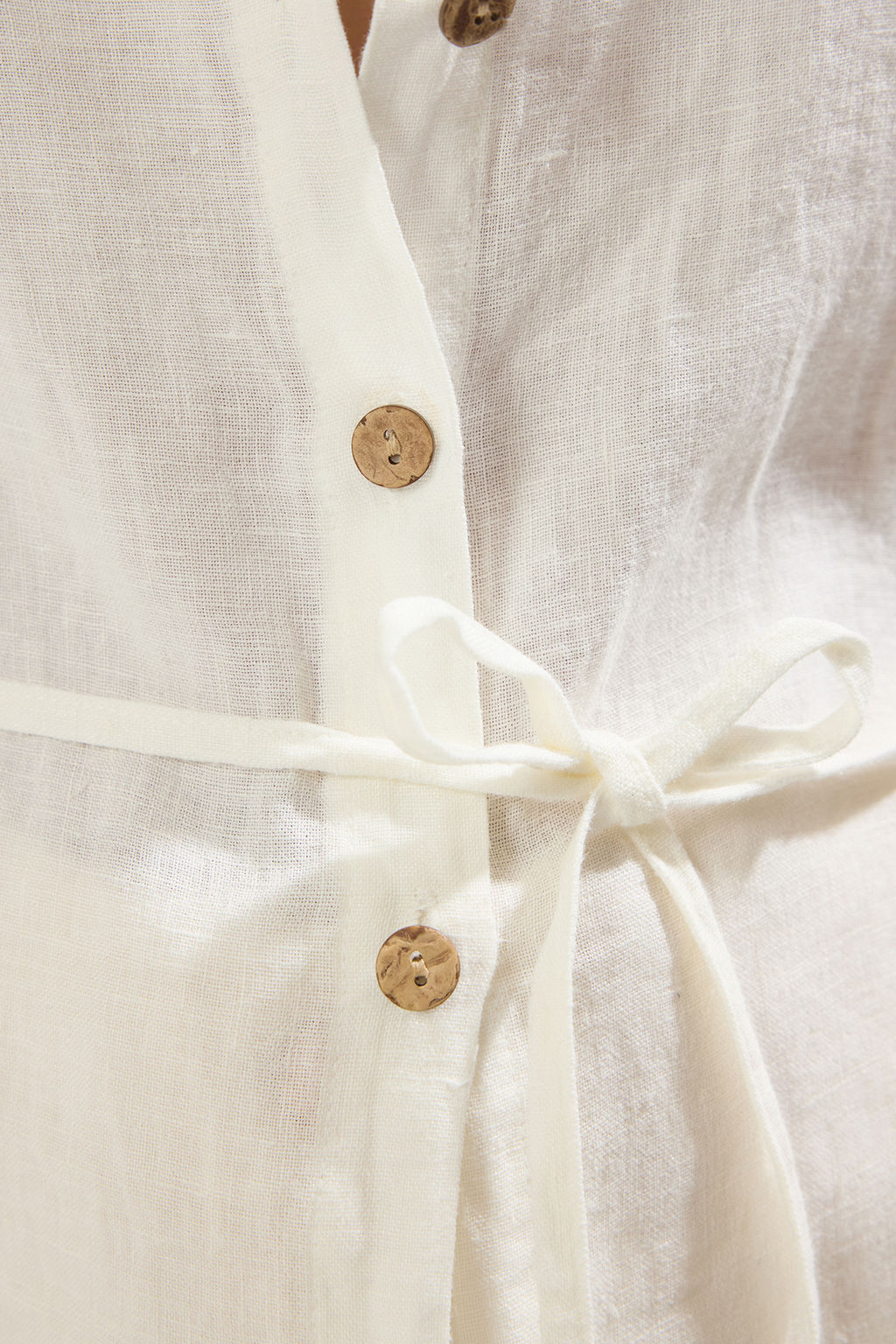 TRENDYOLMILLA Mercan Dokuma %100 Keten Baglamal? Plaj Gomlek TBESS25GO00015  фото 24