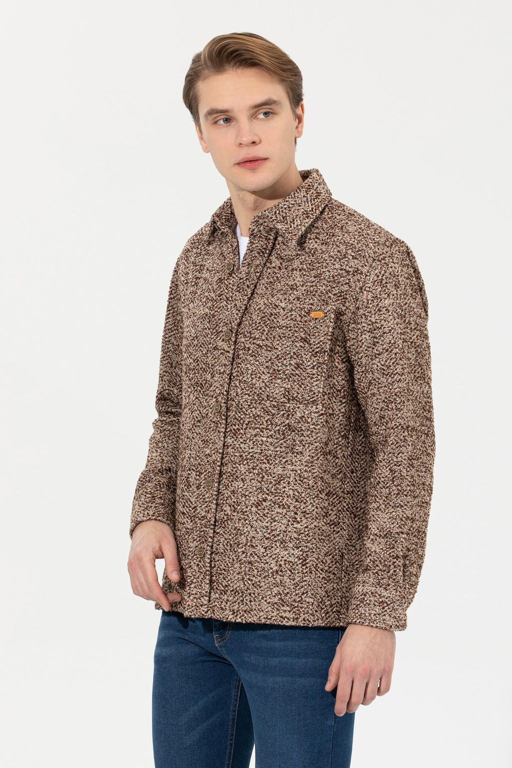 U. S. Polo Assn Мужская рубашка с длинным рукавом кокосового цвета - U.s. polo assn фото 4