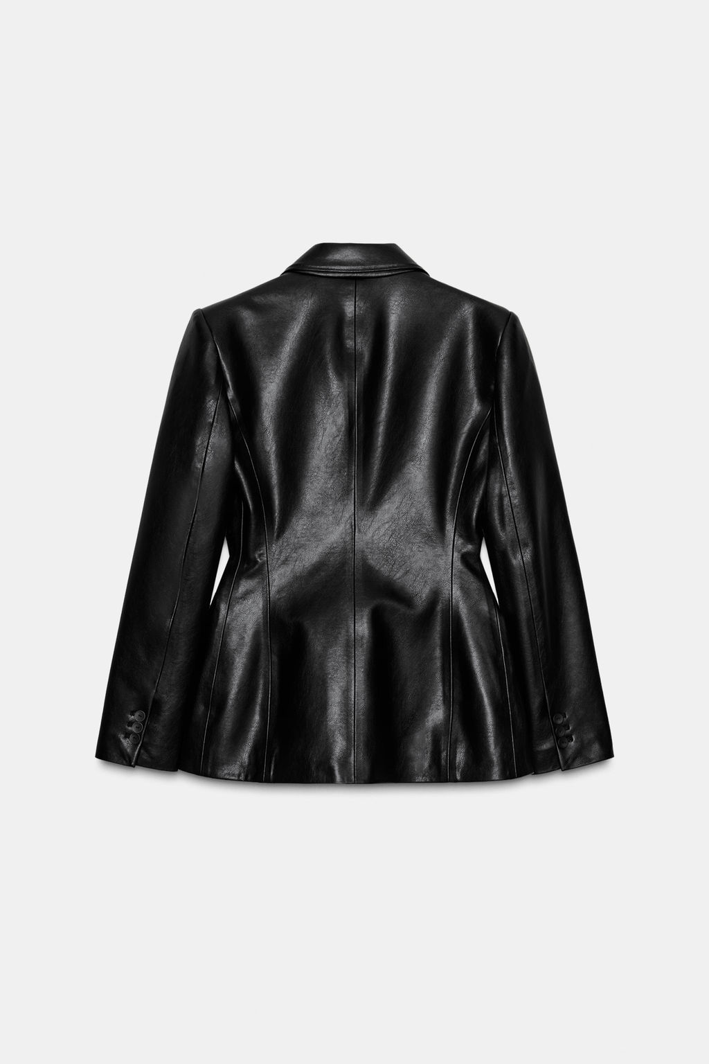 FAUX LEATHER DOUBLE-BREASTED BLAZER - Zara фото 8