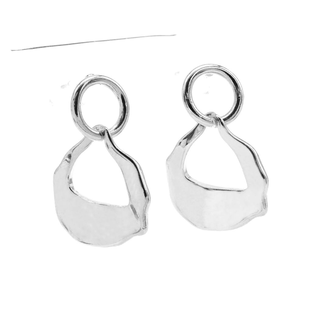 Серьги стильные 11*30мм серебристые, 7г