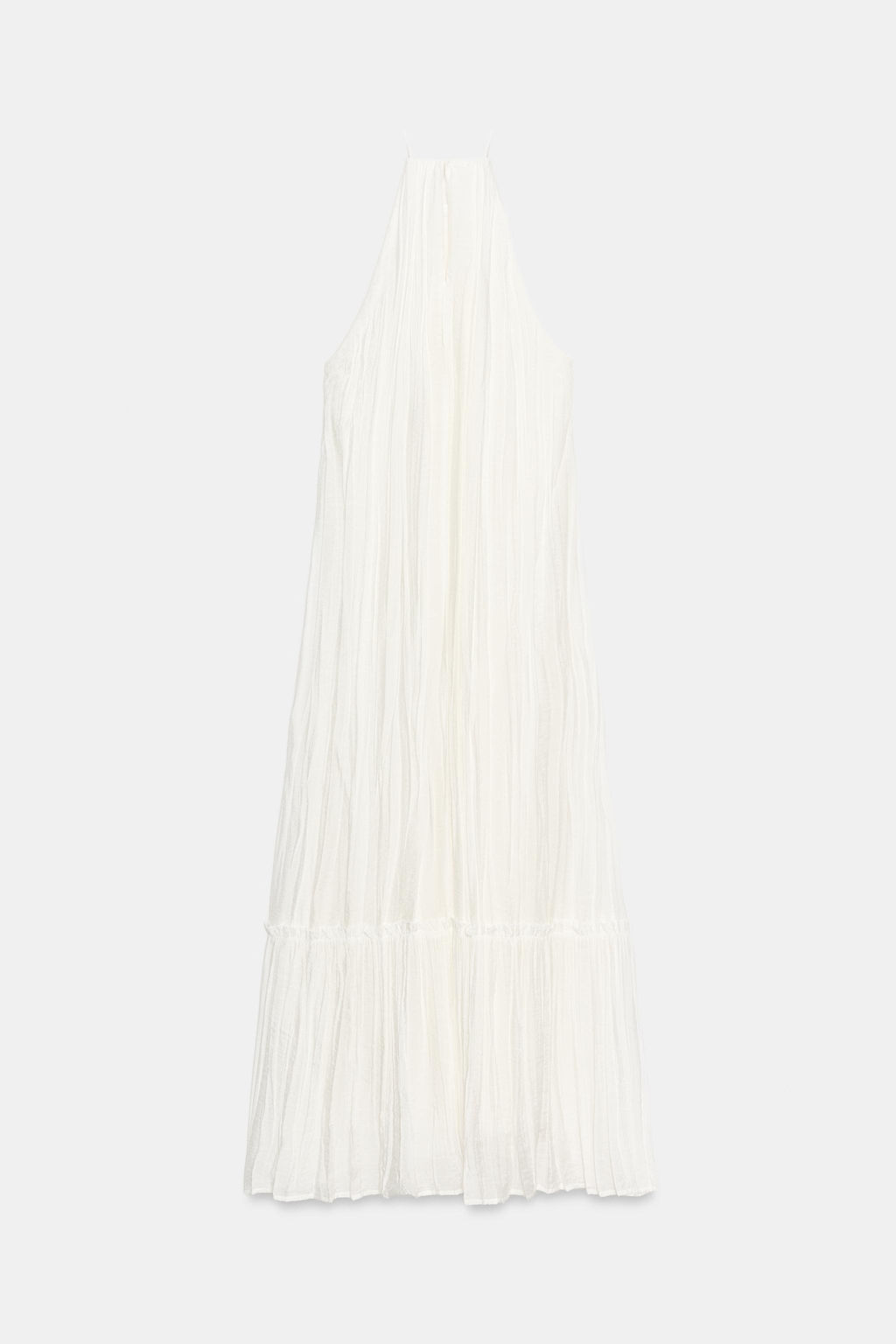 VESTIDO MIDI EFECTO ARRUGADO ABALORIOS / Crudo - Zara фото 10