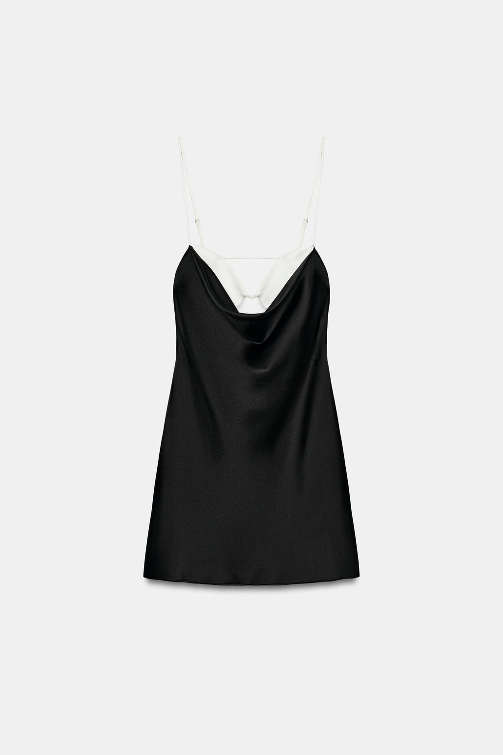 VESTIDO MINI SATINADO COMBINADO / Negro - Zara фото 4