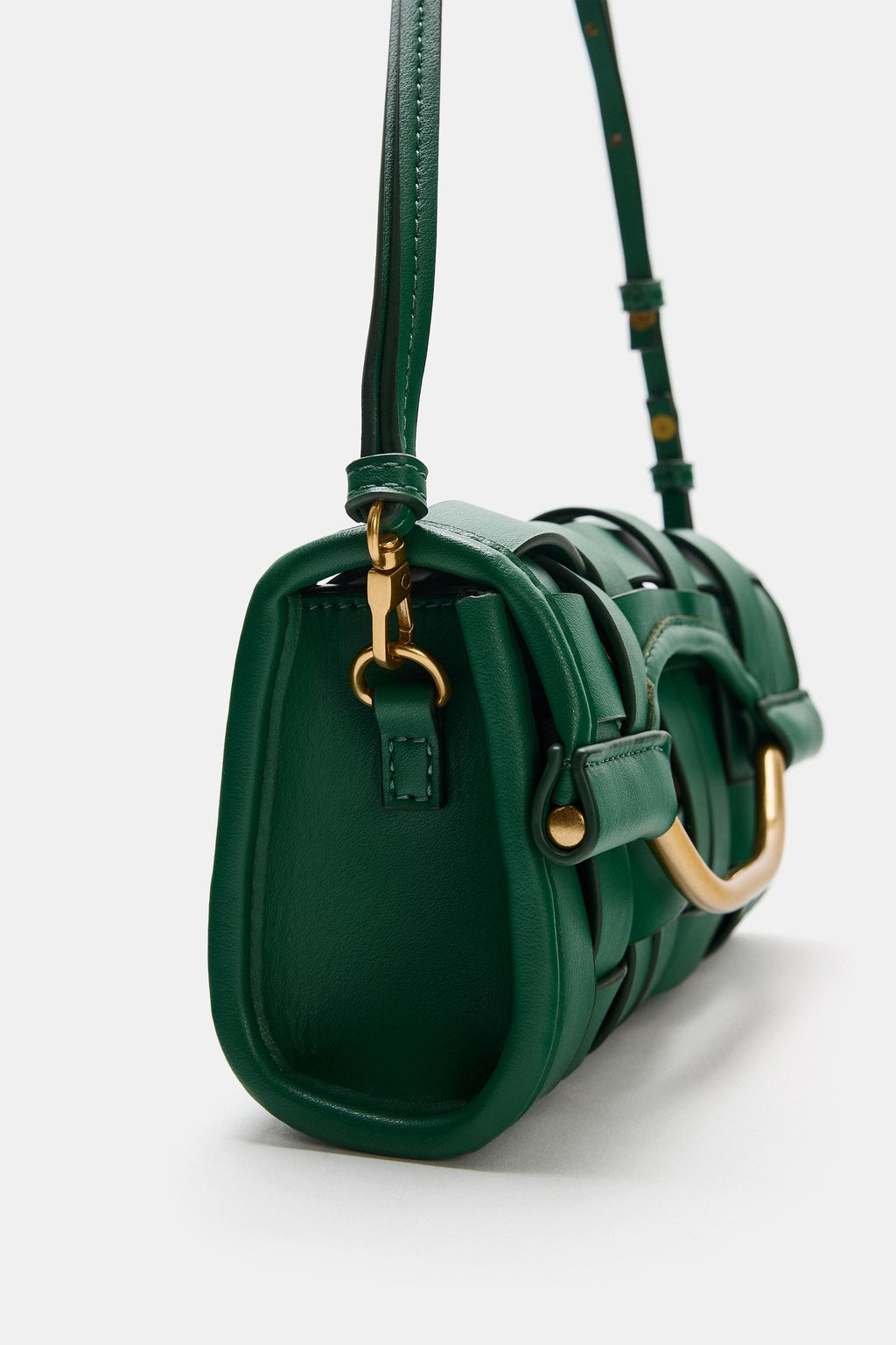 BOLSO EFECTO TRENZADO / Verde - Zara фото 4