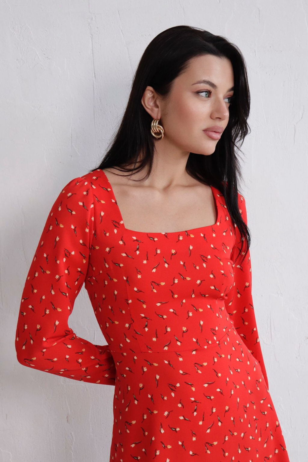 Платье с вырезом каре отрезное по талии - Martichelli фото 79