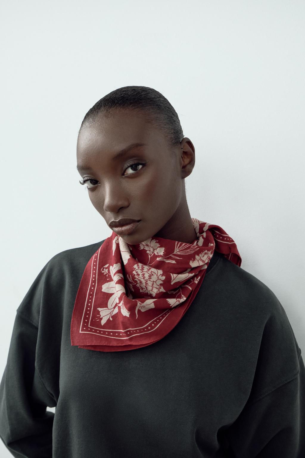 PRINTED COTTON SCARF - Zara фото 2