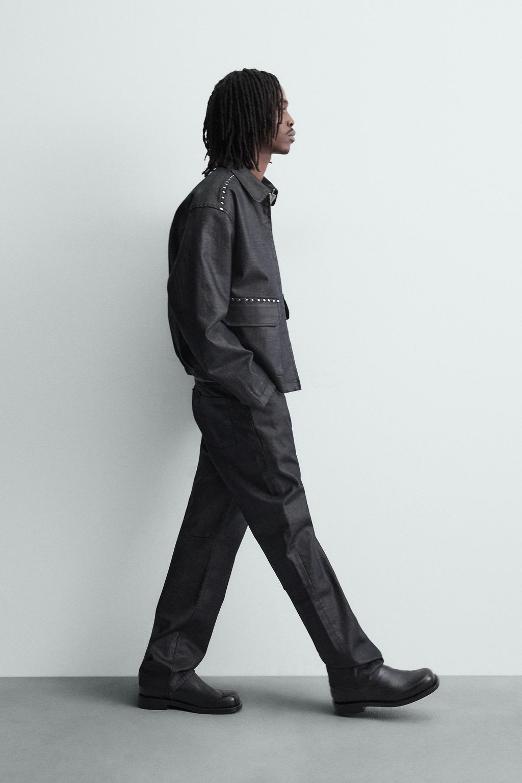 WAXED STRAIGHT-LEG JEANS - Zara фото 6