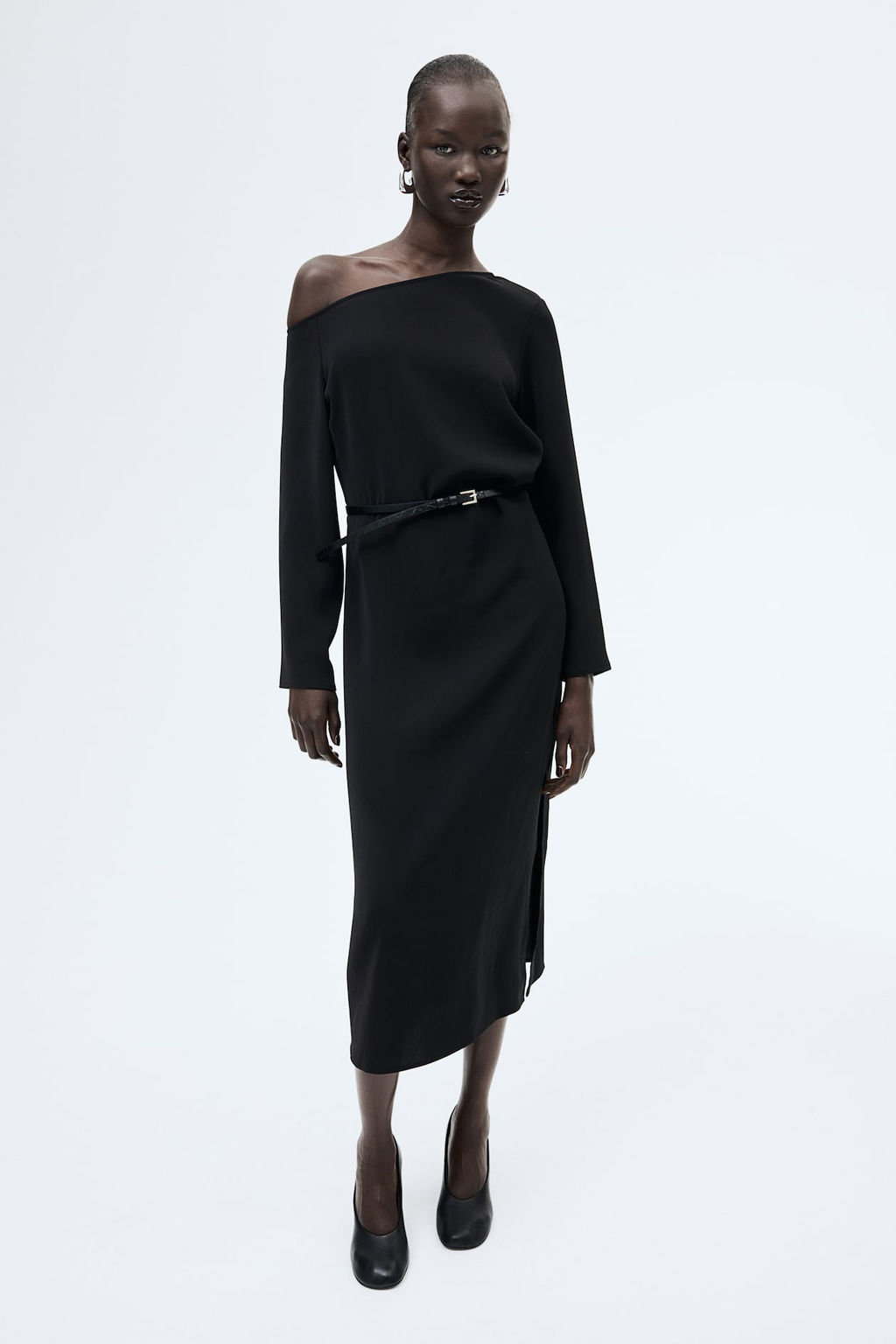 Vestido de un hombro con cinturon - H&m фото 2