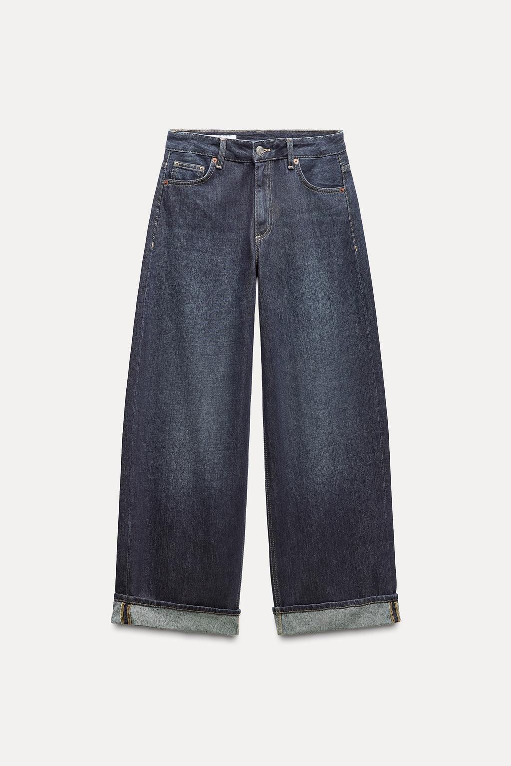 RELAXED FIT FOLD-UP LOW-RISE JEANS - Zara фото 17